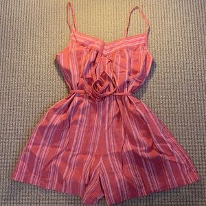 Pink striped romper